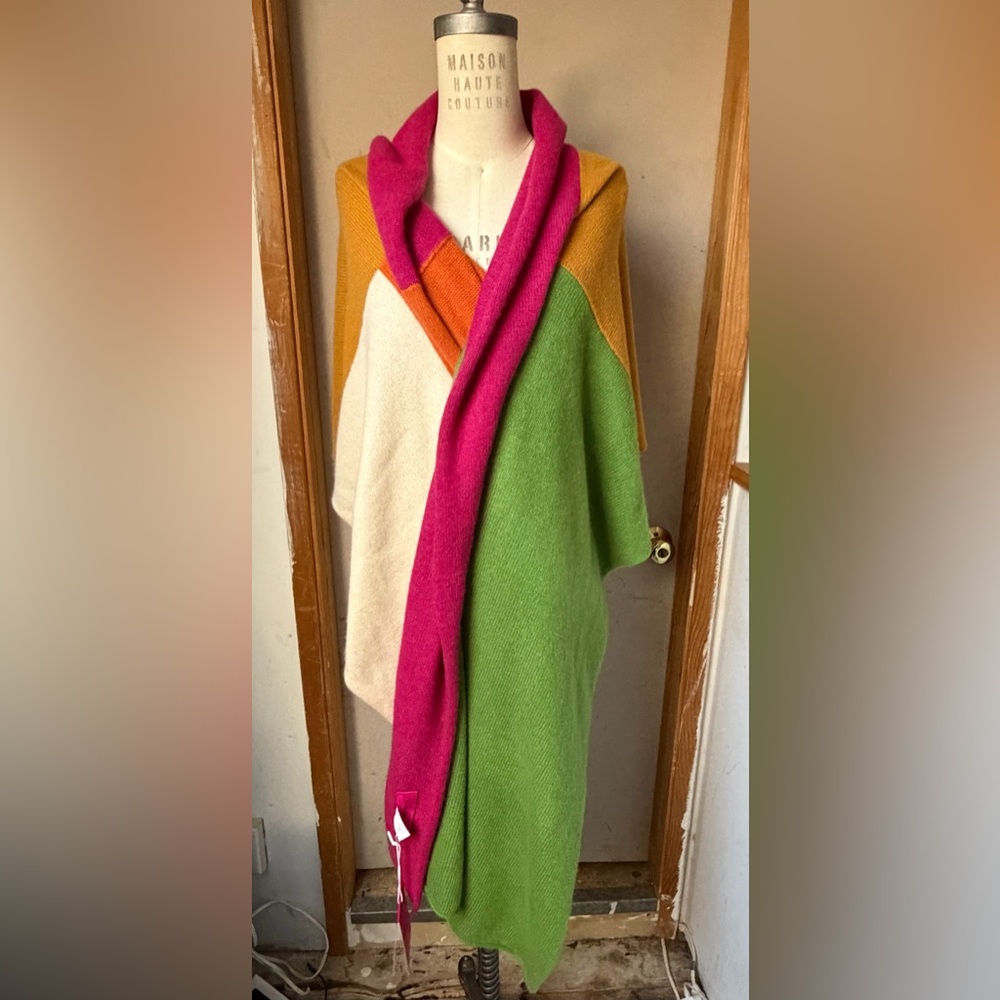 The Elder Statesman Patchwork Cashmere Shawl in P… - image 5